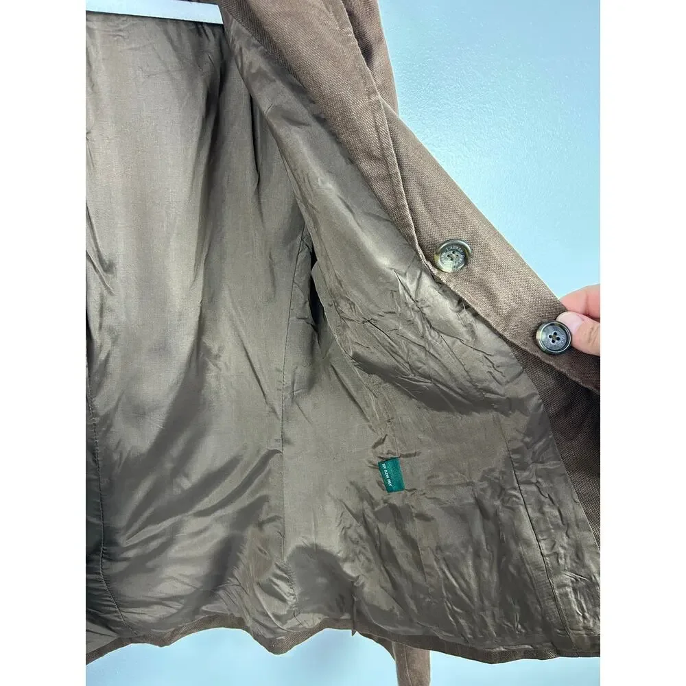 Ralph Lauren Chocolate Brown 100% Linen Blazer Women's Size 6